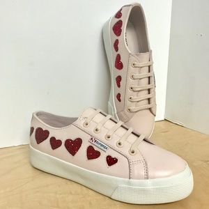 Superga hearts pink shoe